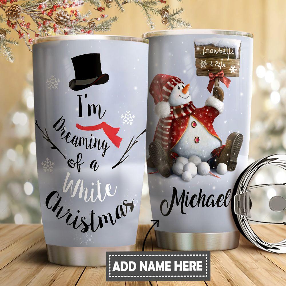 Christmas Snowman Personalized Stainless Steel Tumbler