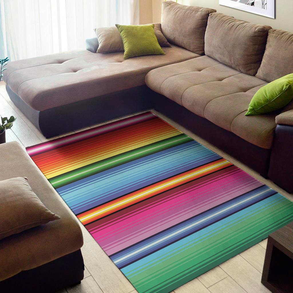 Cinco De Mayo Mexican Stripe Print Area Rug Floor Decor