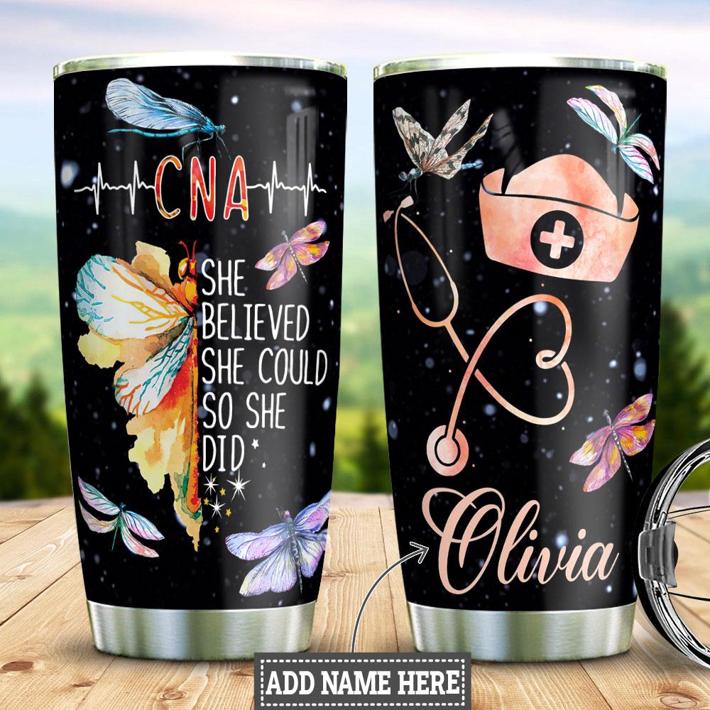 CNA Dragonfly Personalized Stainless Steel Tumbler