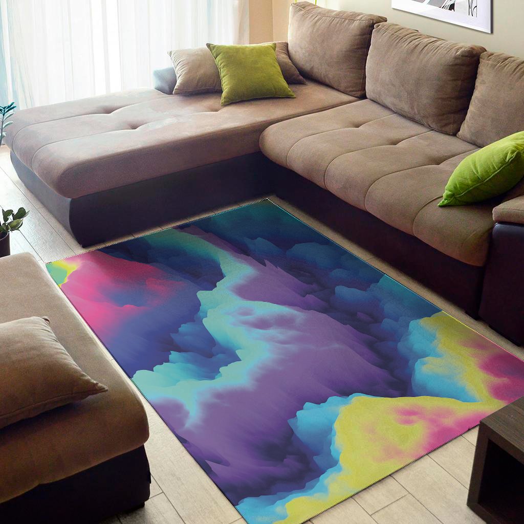Coloful Cloud Print Area Rug Floor Decor
