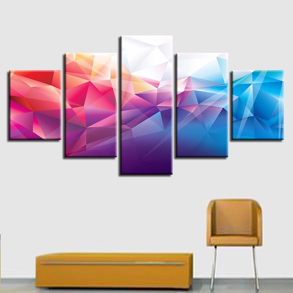 Color Graphics - Abstract 5 Panel Canvas Art Wall Decor