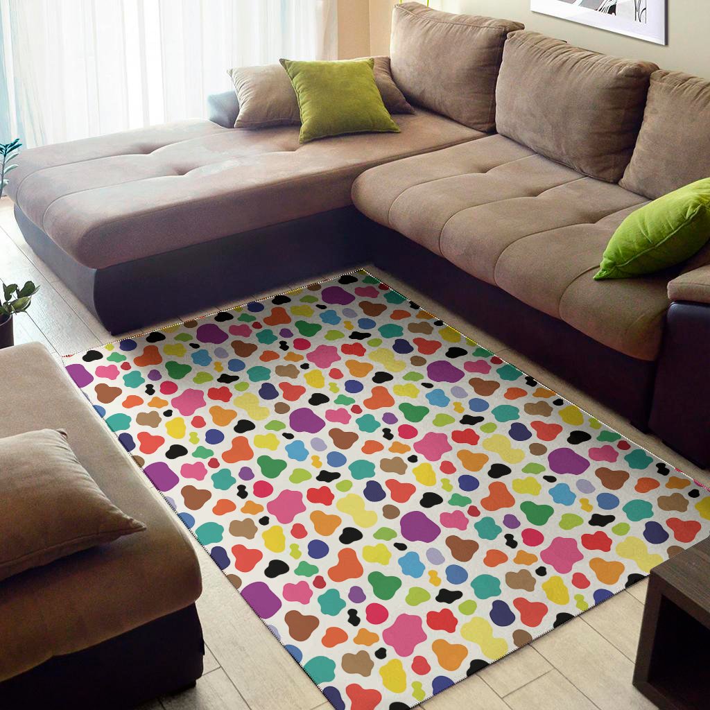 Colorful Cow Pattern Print Area Rug Floor Decor