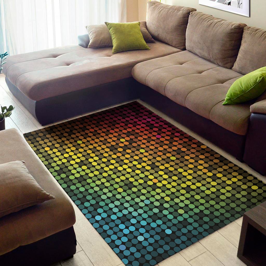 Colorful Disco Lights Pattern Print Area Rug Floor Decor