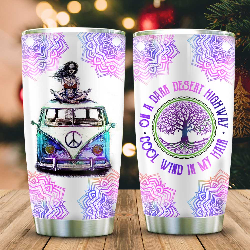 Cool Wind Hippie Girl Stainless Steel Tumbler