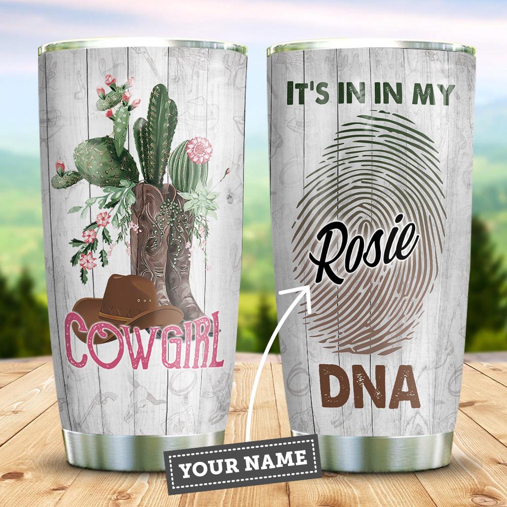 Cowgirl DNA Personalized Stainless Steel Tumbler