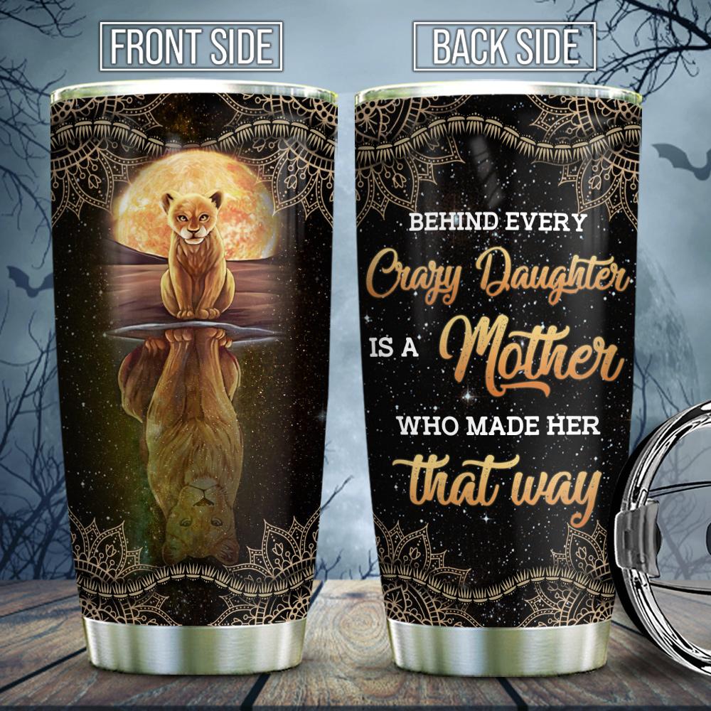 Crazy Lion Daughter And Mother Stainless Steel Tumbler