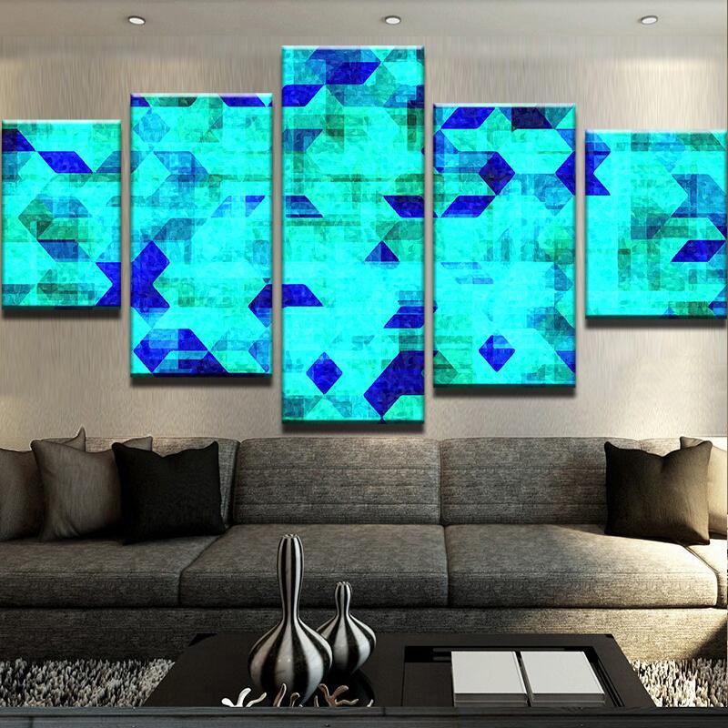 Cubic Abstract - Abstract 5 Panel Canvas Art Wall Decor