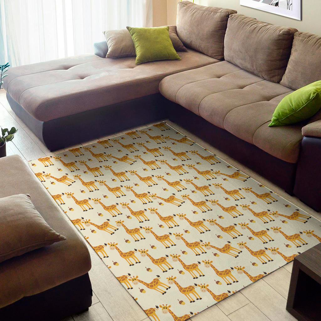 Cute Baby Giraffe Pattern Print Area Rug Floor Decor