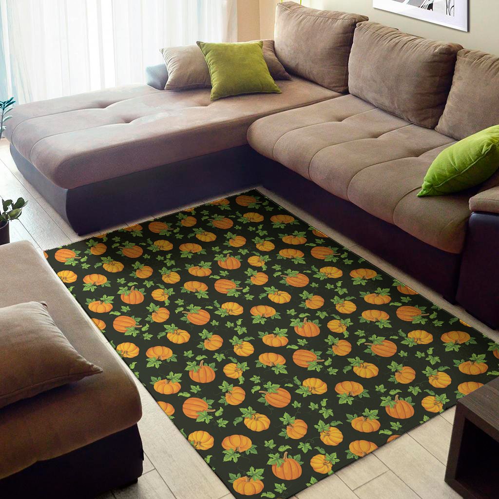 Cute Pumpkin Pattern Print Area Rug Floor Decor