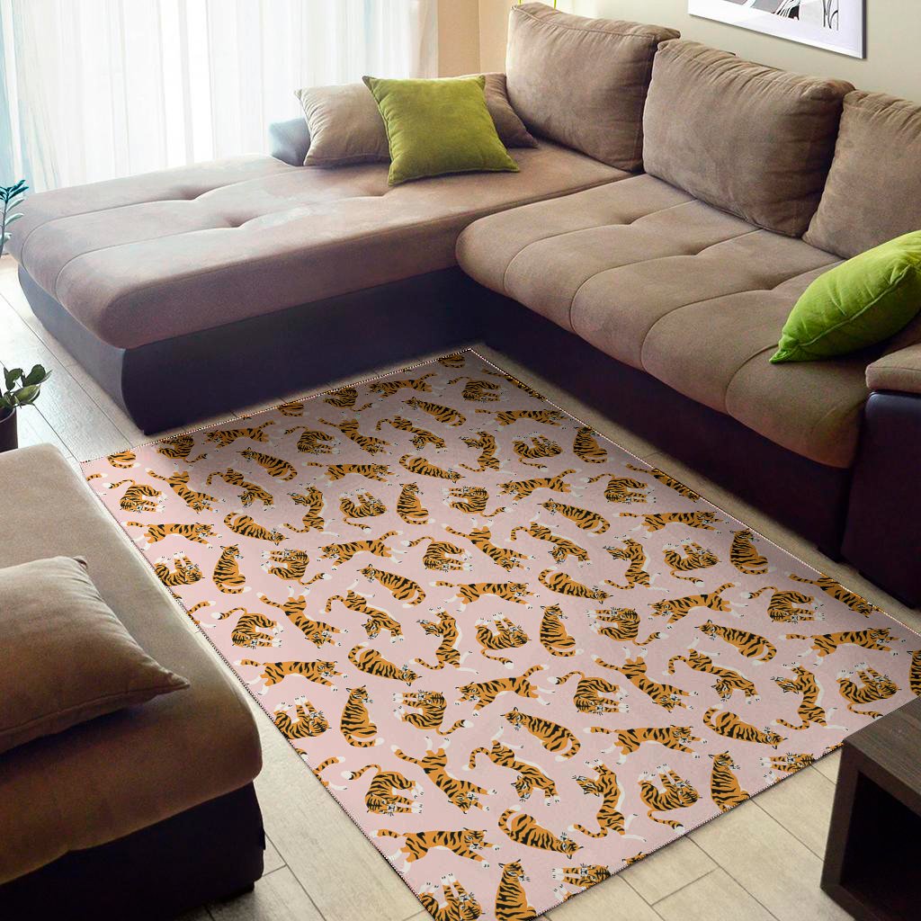 Cute Tiger Pattern Print Area Rug Floor Decor