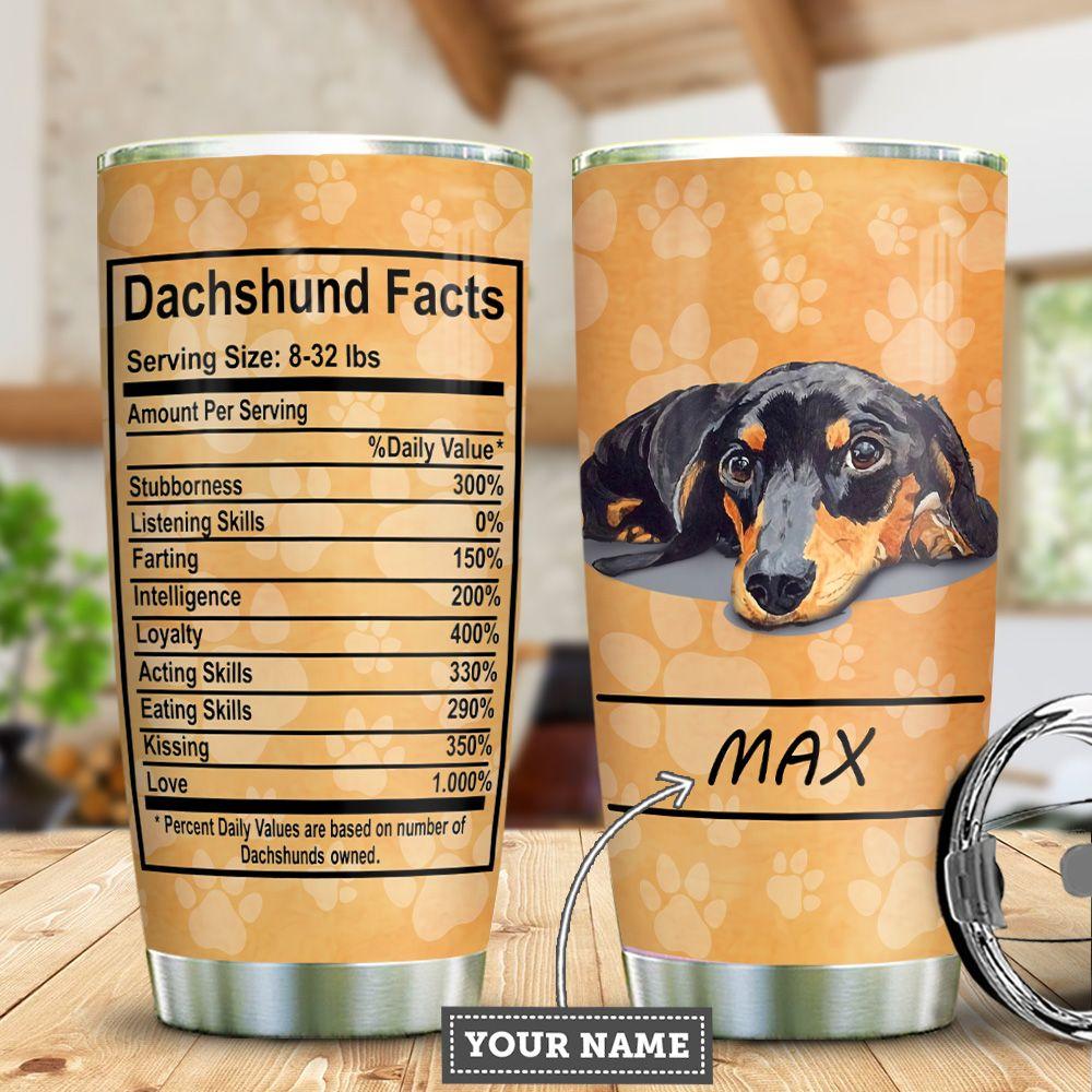 Dachshund Fact Personalized Stainless Steel Tumbler