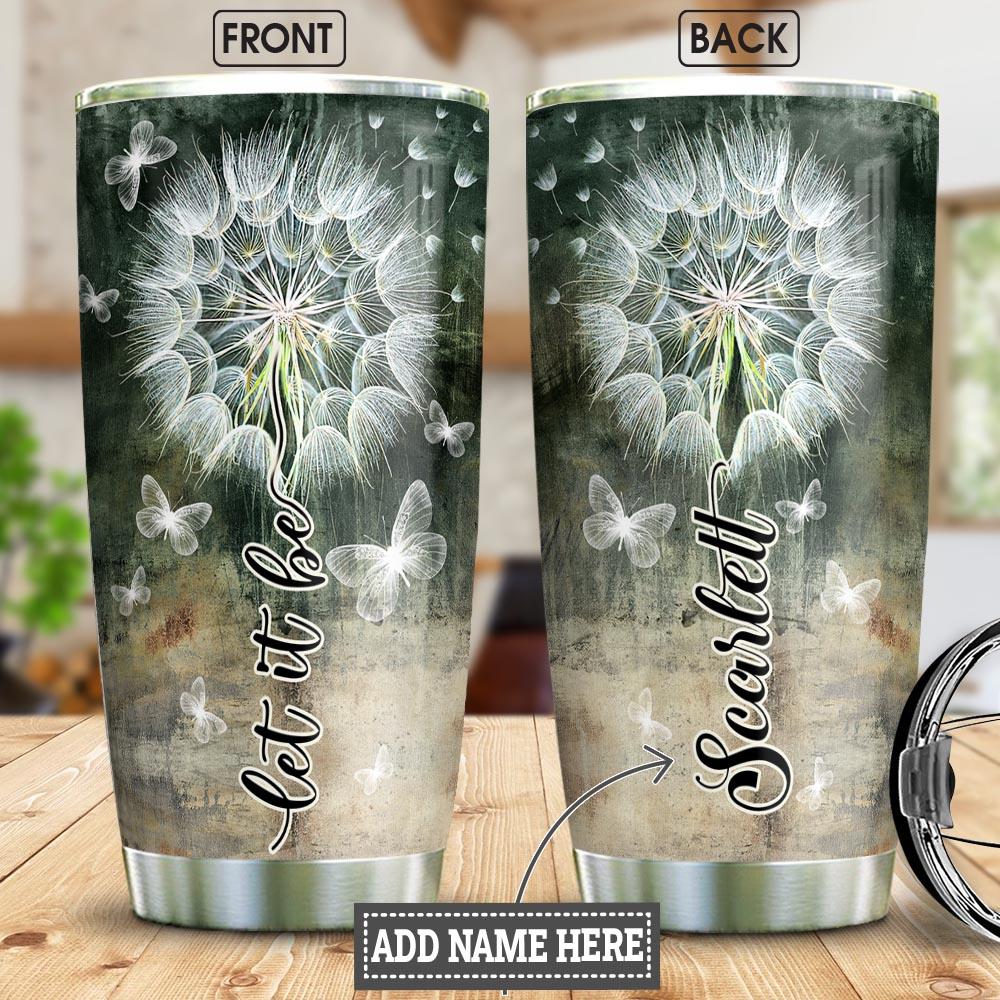 Dandelion Butterfly Personalized Stainless Steel Tumbler