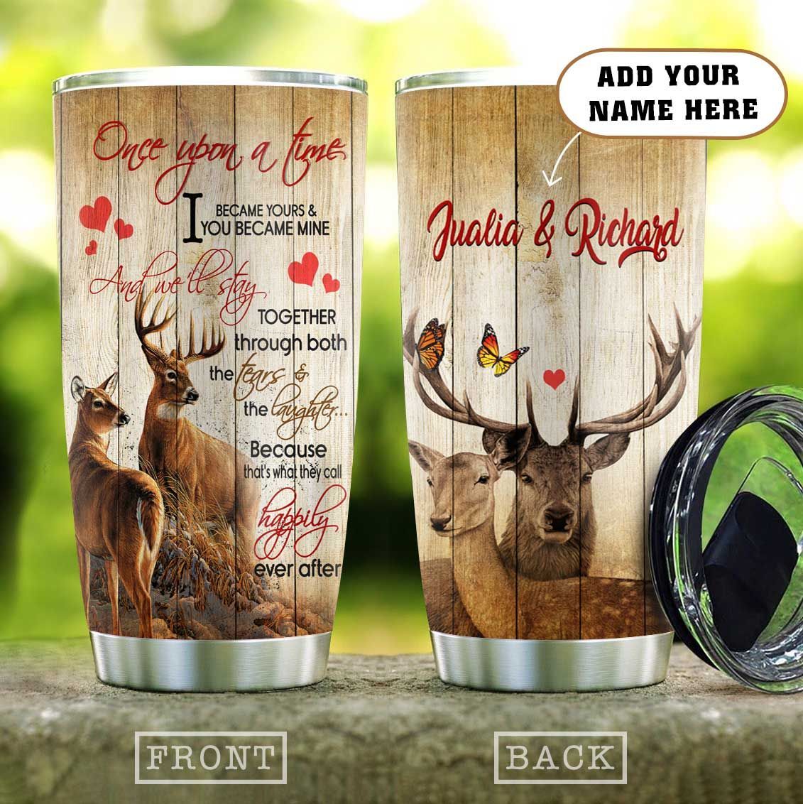 Deer Couple Choose You Personalized Stainless Steel Tumbler