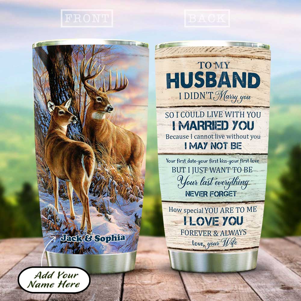 Deer Couple Personalized Stainless Steel Tumbler
