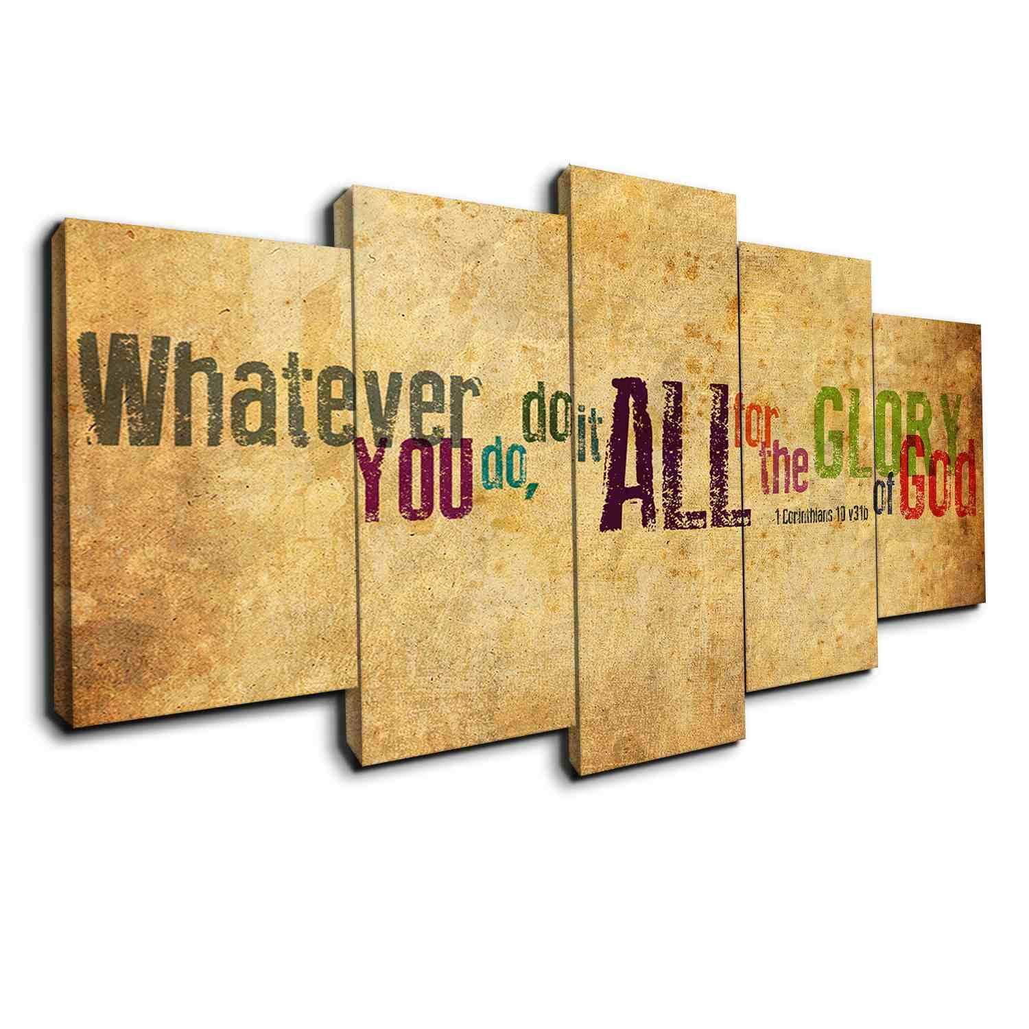 Do It In God???S Glory - Abstract 5 Panel Canvas Art Wall Decor