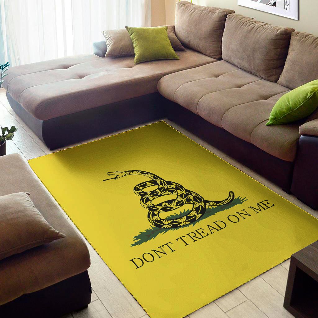 Don't Tread On Me Gadsden Flag Print Area Rug Floor Decor