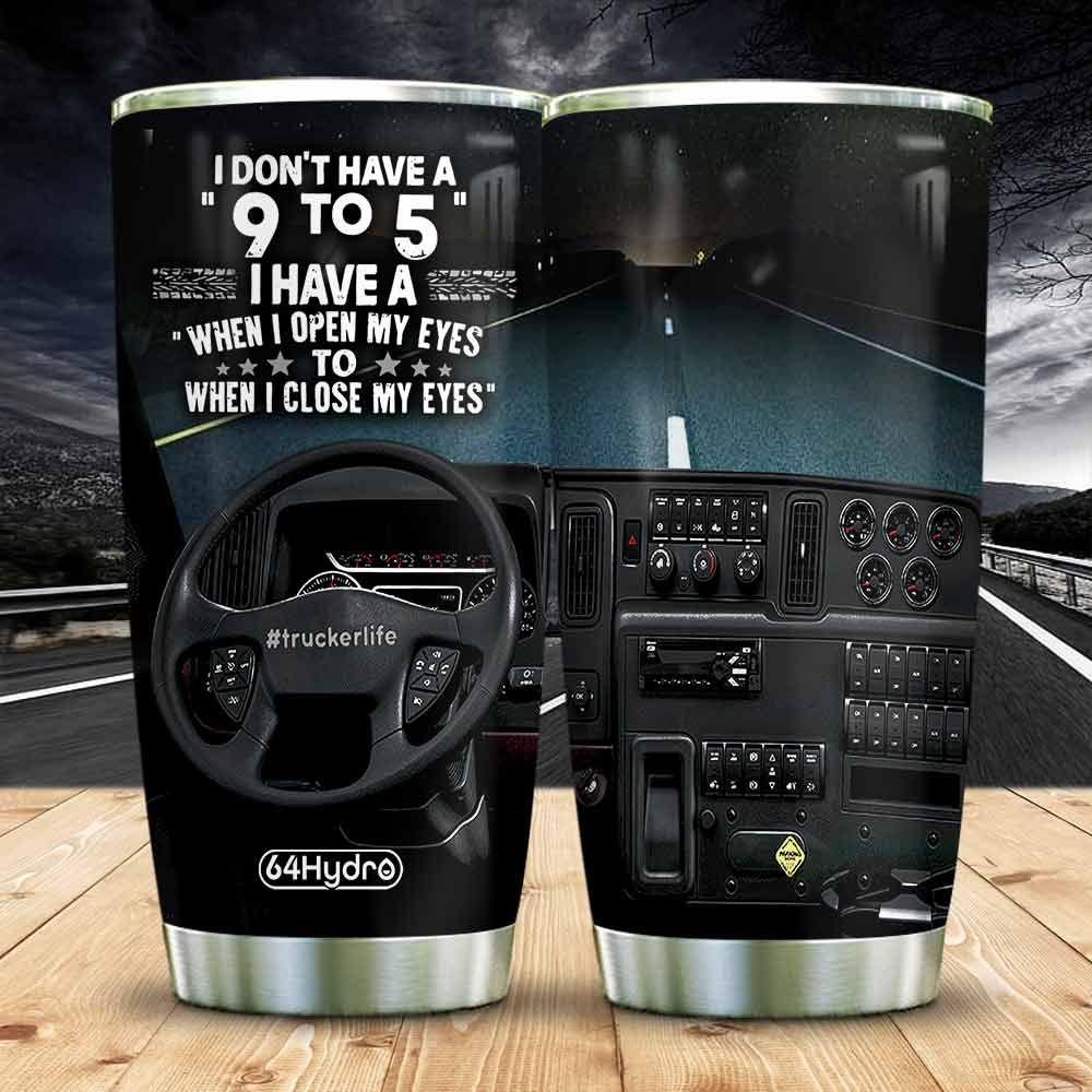 Driving Truck Night Stainless Steel Tumbler