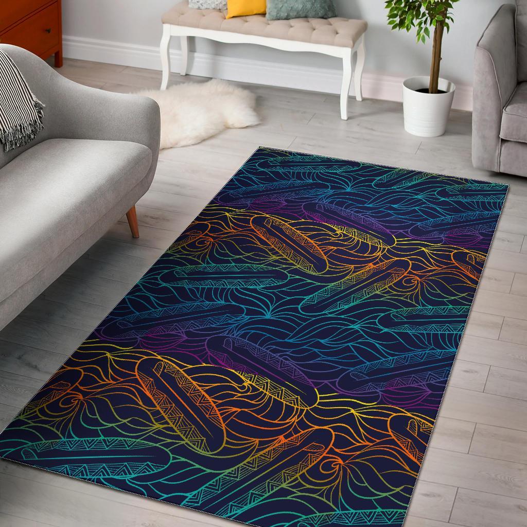 EDM Surfing Wave Pattern Print Area Rug Floor Decor