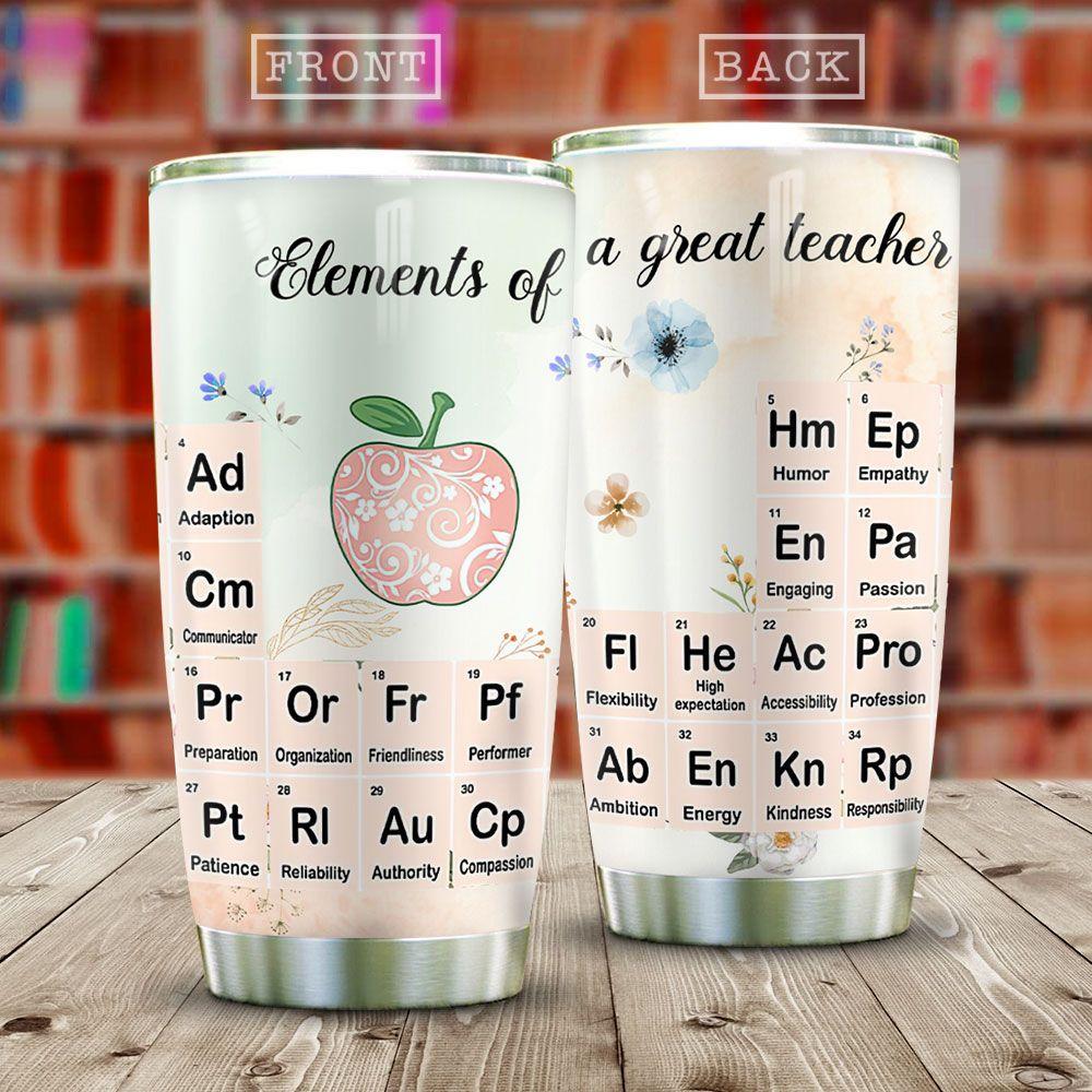 Elements Of A Great Teacher Stainless Steel Tumbler