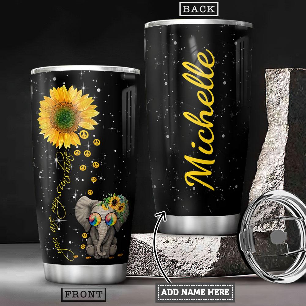 Elephant Hippie Personalized Stainless Steel Tumbler
