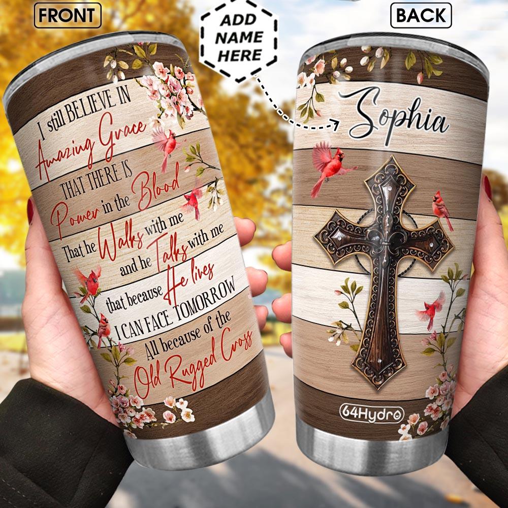 Faith Amazing Grace FTH Personalized Stainless Steel Tumbler