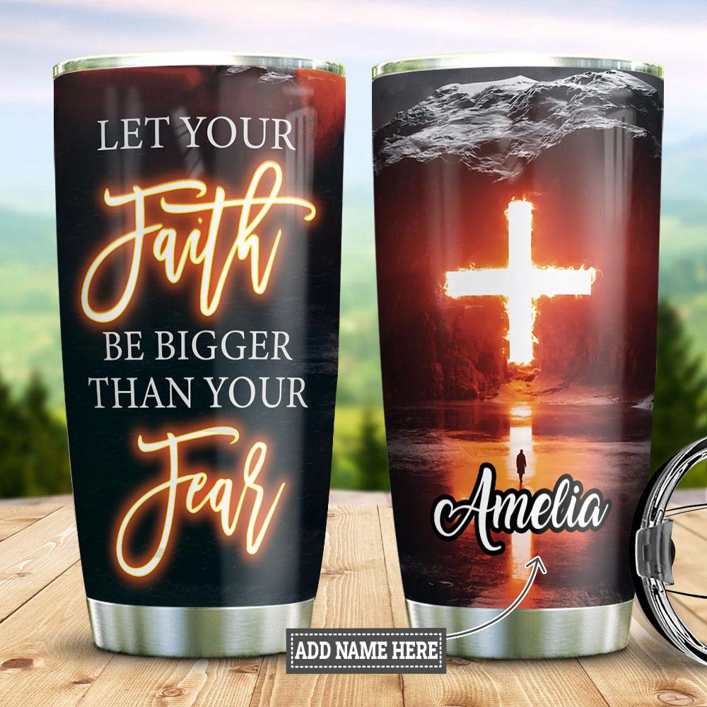 Faith Cross Personalized Stainless Steel Tumbler