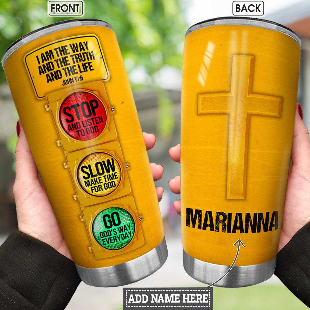 Faith Traffic Light Personalized Stainless Steel Tumbler