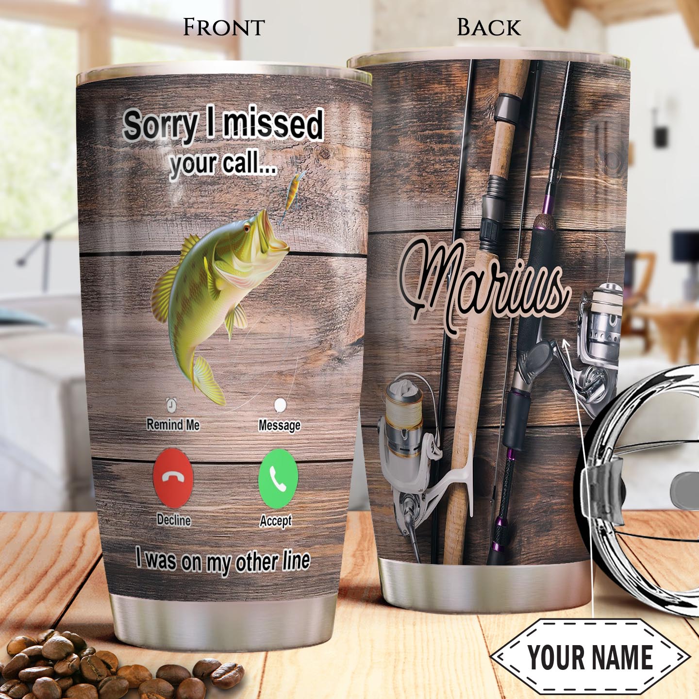 Fishing Calling Personalized Stainless Steel Tumbler