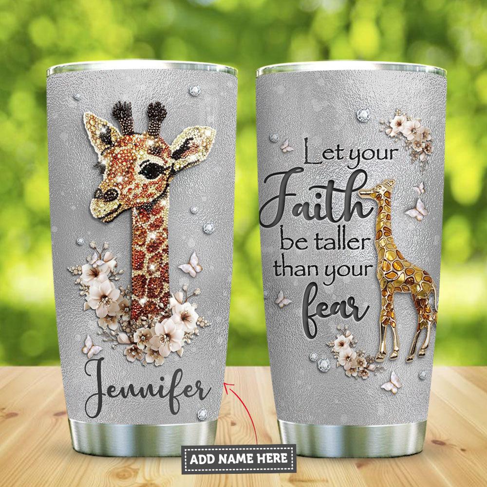 Giraffe Faith Jewelry Style Personalized Stainless Steel Tumbler