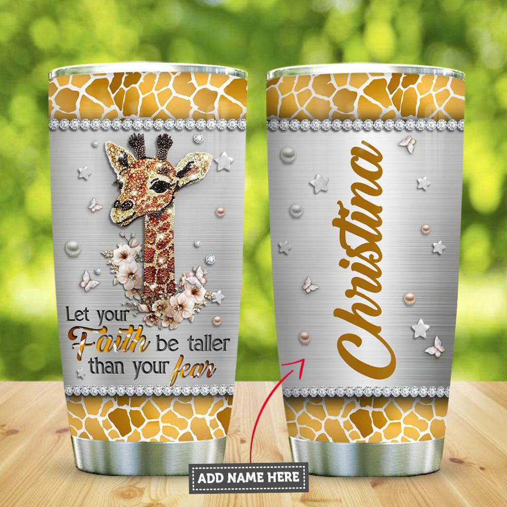 Giraffe Faith Metal Jewelry Style Personalized Stainless Steel Tumbler