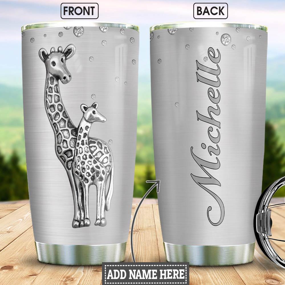 Giraffe Silver Personalized Stainless Steel Tumbler