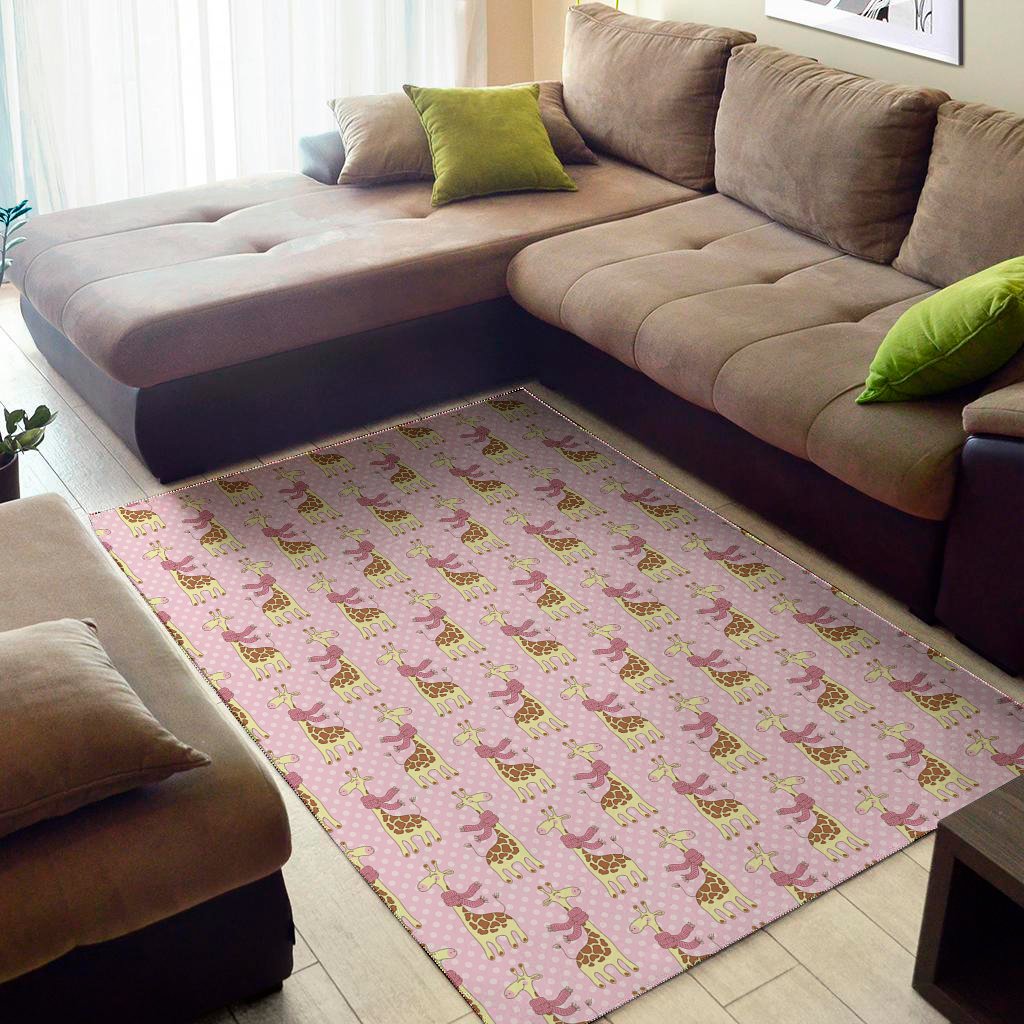 Giraffe With Scarf Pattern Print Area Rug Floor Decor