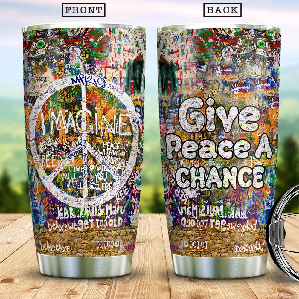 Give Peace A Chance Stainless Steel Tumbler