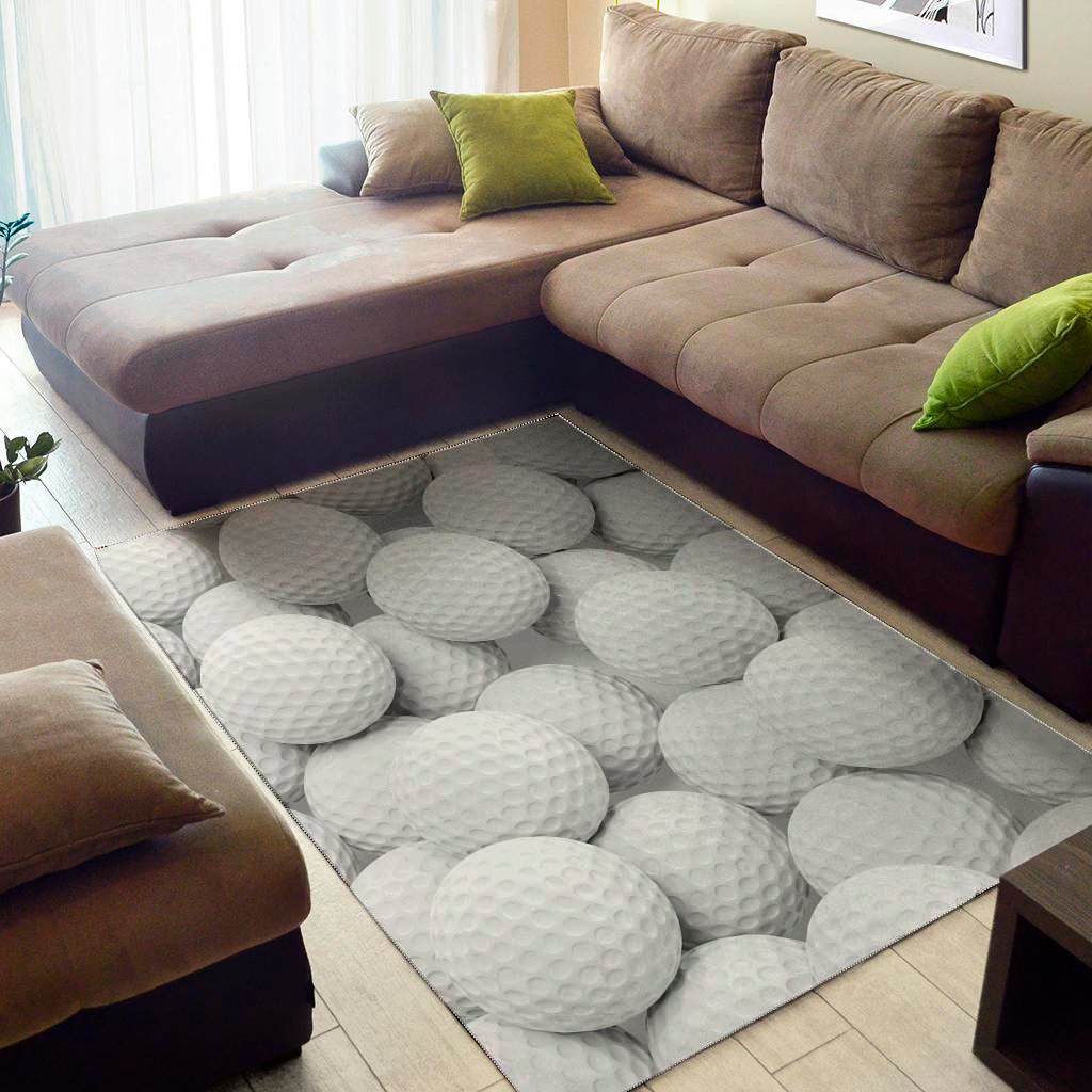 Golf Ball 3D Print Area Rug Floor Decor