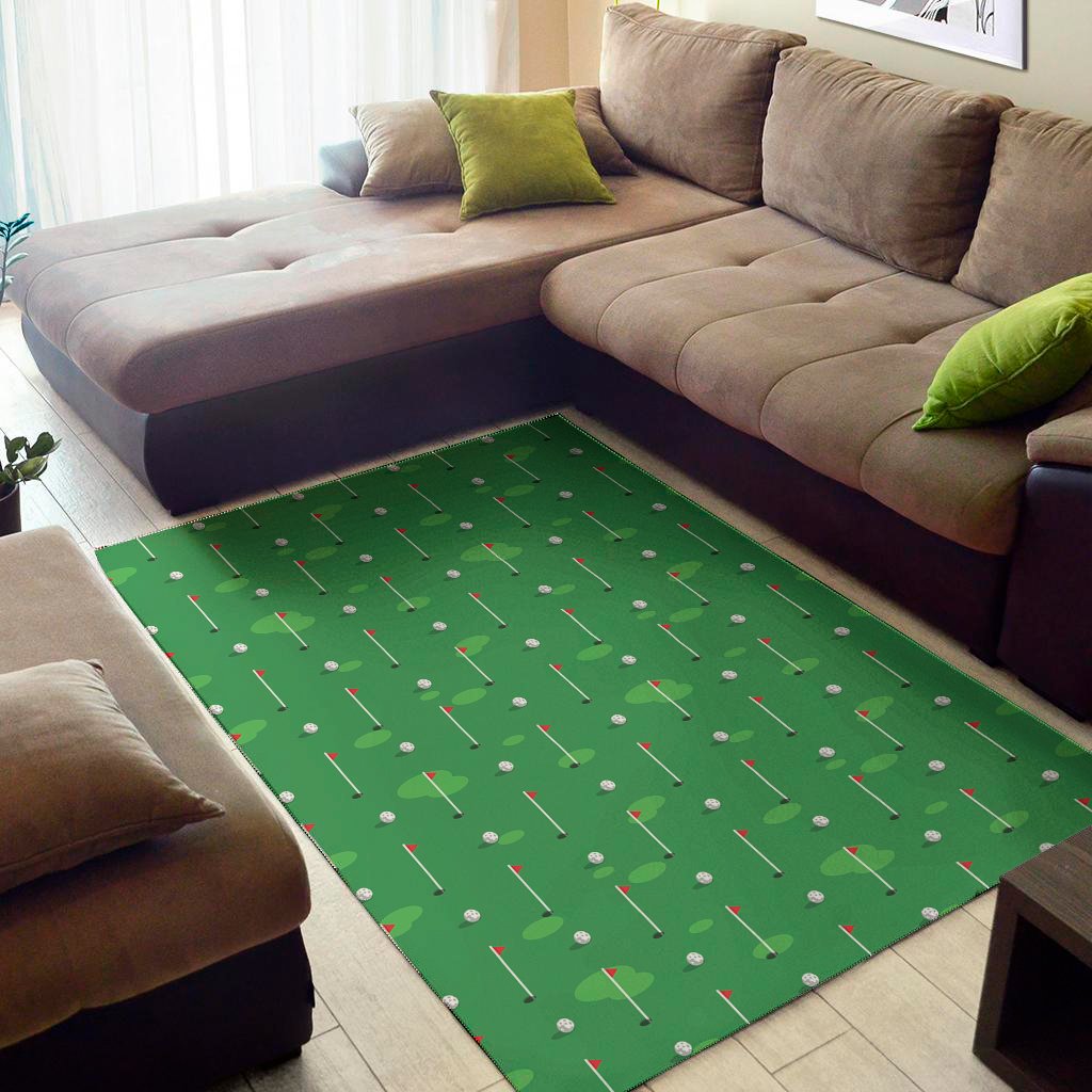 Golf Course Pattern Print Area Rug Floor Decor