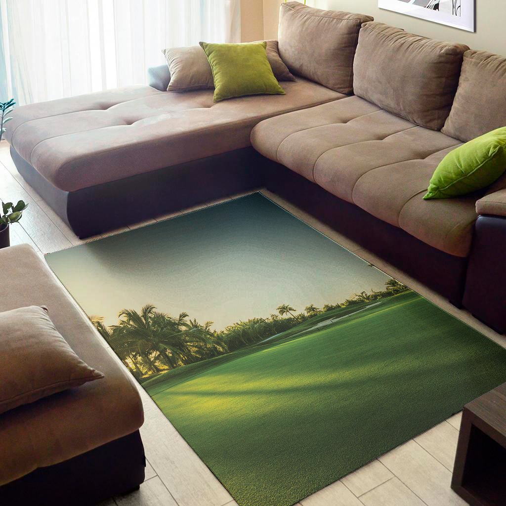 Golf Course Print Area Rug Floor Decor