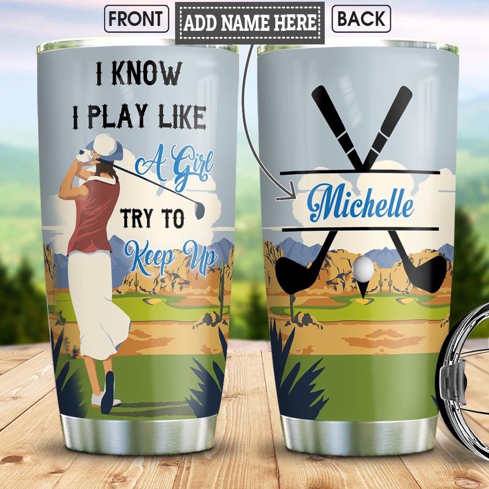 Golf Girl Personalized Stainless Steel Tumbler