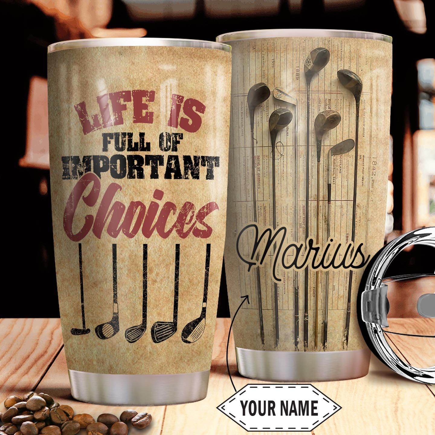 Golf Personalized Stainless Steel Tumbler