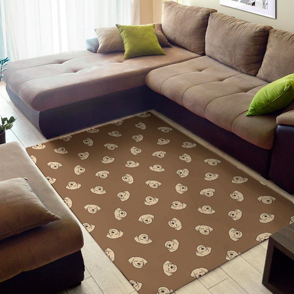 Happy Labrador Retriever Pattern Print Area Rug Floor Decor