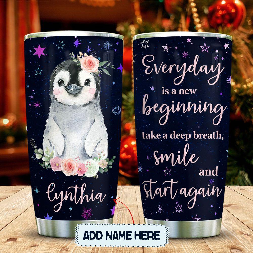Happy Penguin Personalized Stainless Steel Tumbler