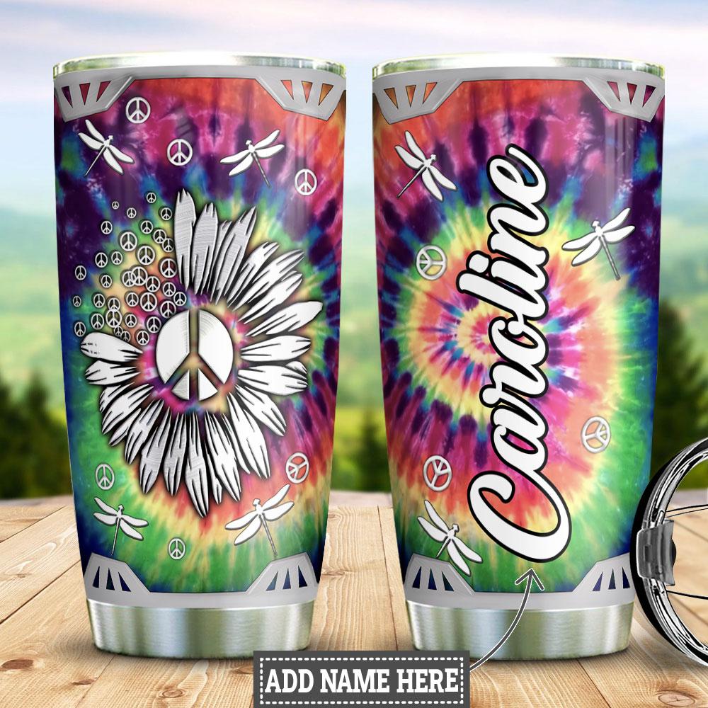 Hippie Dragonfly Personalized Stainless Steel Tumbler