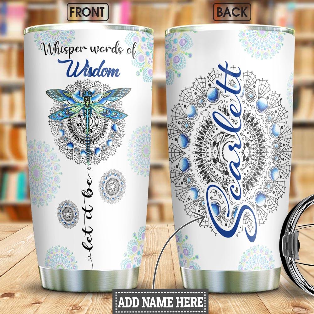 Hippie Dragonfly Personalized Stainless Steel Tumbler
