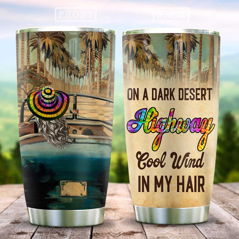 Hippie Girl Cool Wind Stainless Steel Tumbler