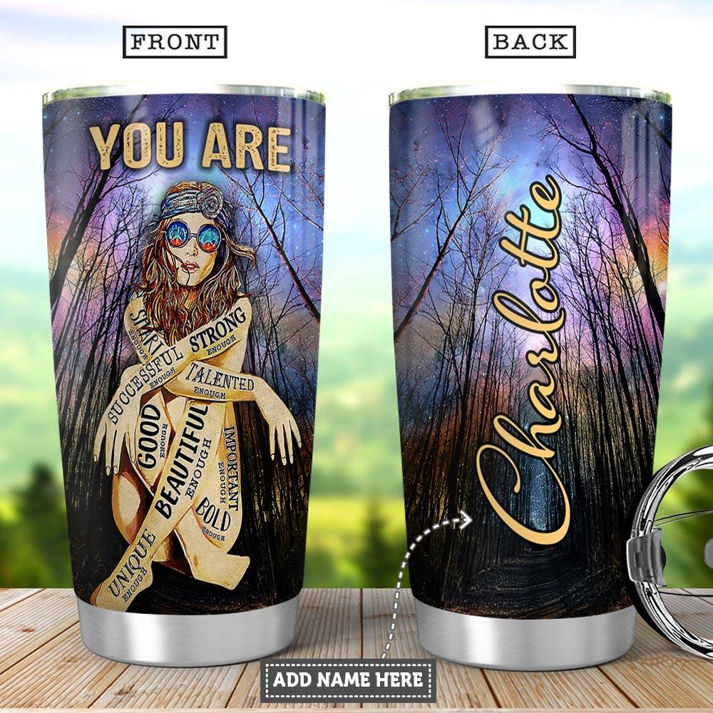 Hippie Girl Personalized Stainless Steel Tumbler