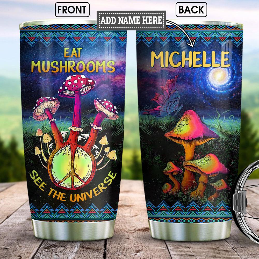 Hippie Mushrooms Personalized Stainless Steel Tumbler