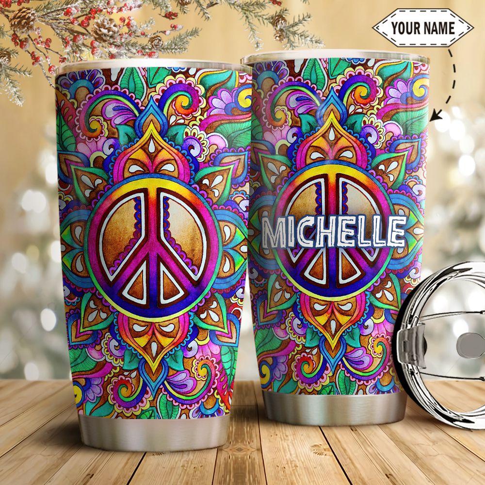 Hippie Pattern Personalized Stainless Steel Tumbler