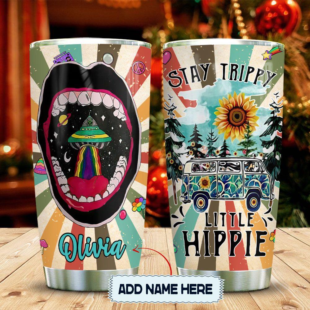Hippie Stay Trippy Personalized Stainless Steel Tumbler