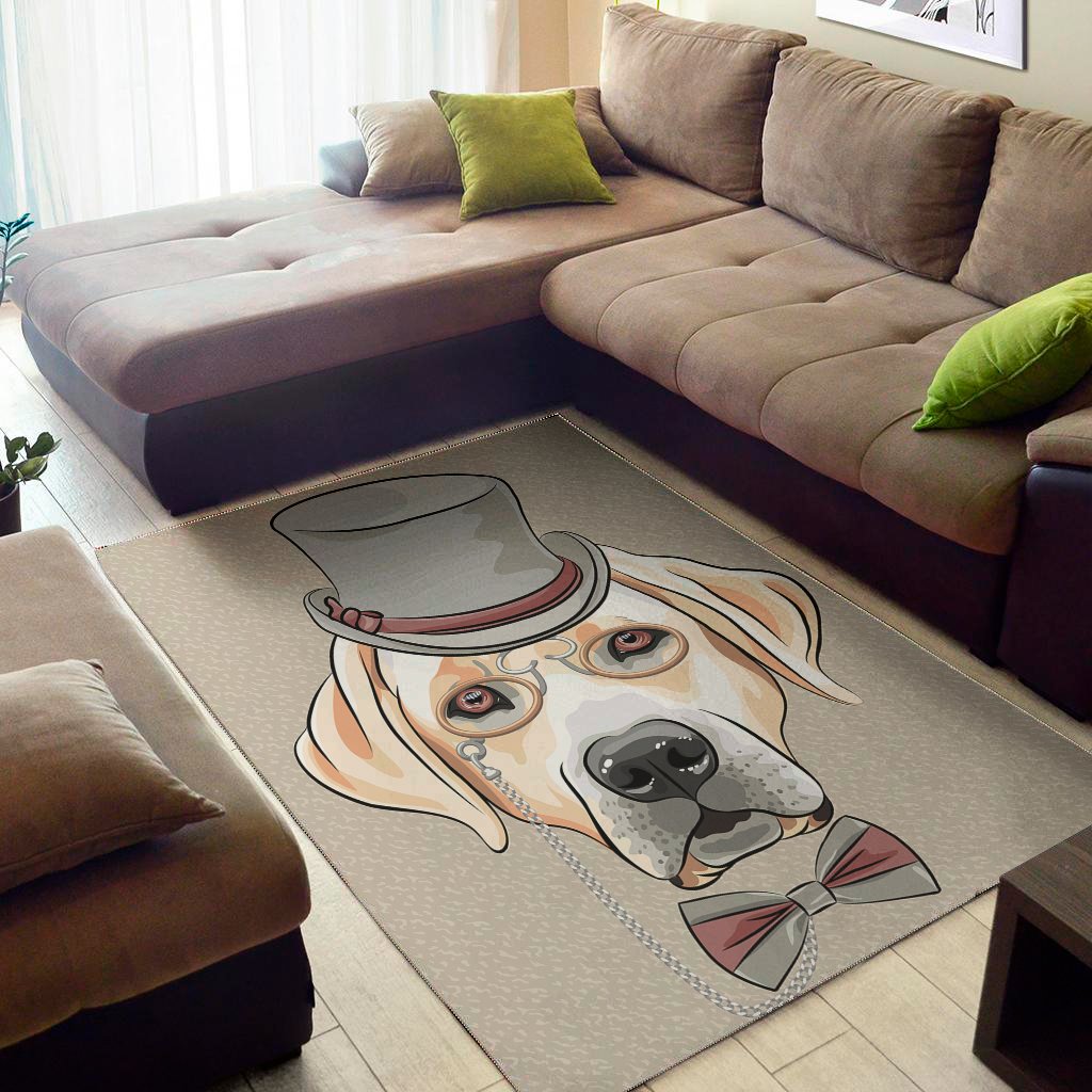 Hipster Labrador Retriever Print Area Rug Floor Decor
