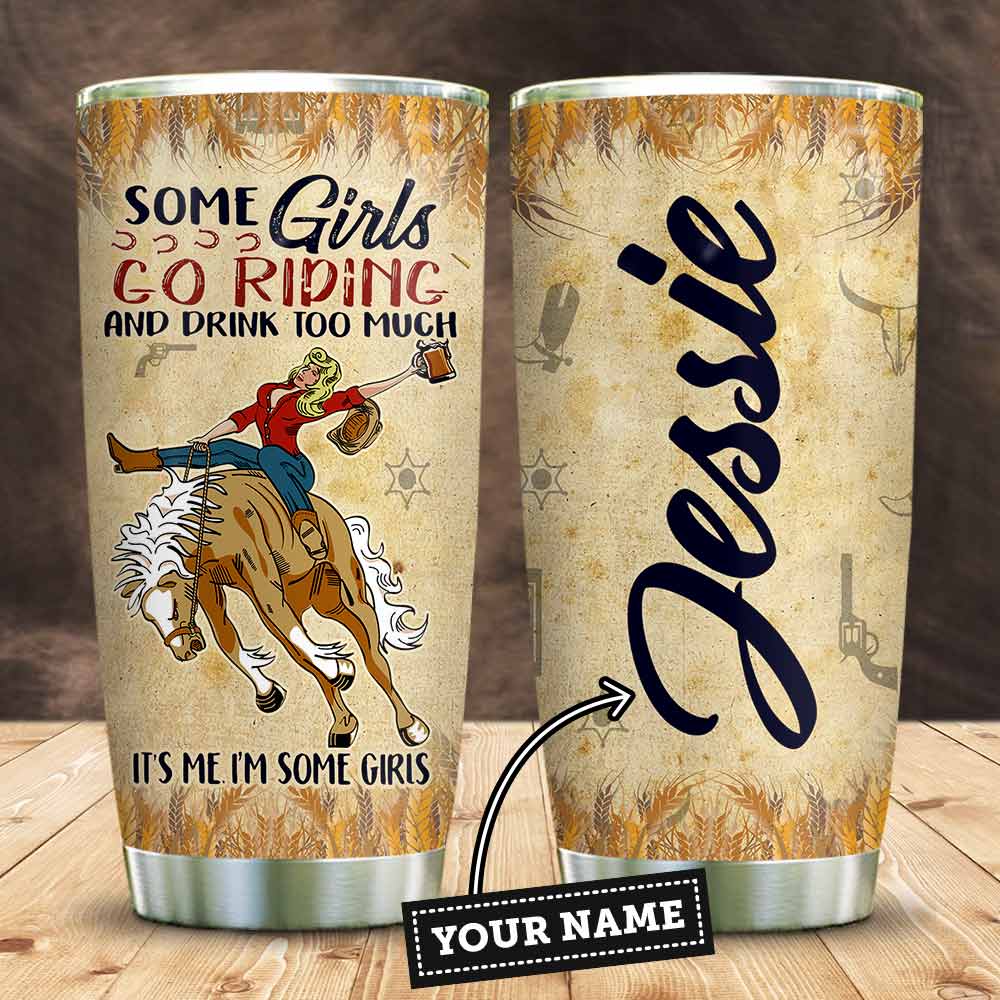Horse Riding And Drink Personalized Stainless Steel Tumbler