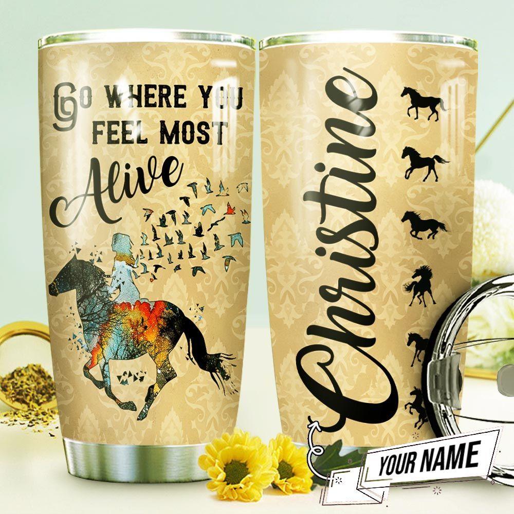 Horse Riding Personalized Stainless Steel Tumbler